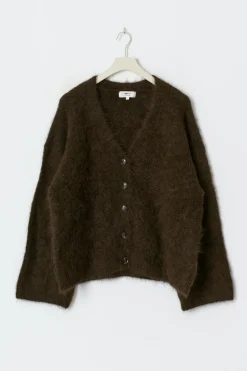 Gina Tricot Apaca bend knitted cardigan Brun New