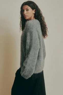 Gina Tricot Apaca bend knitted weater Grå Outlet