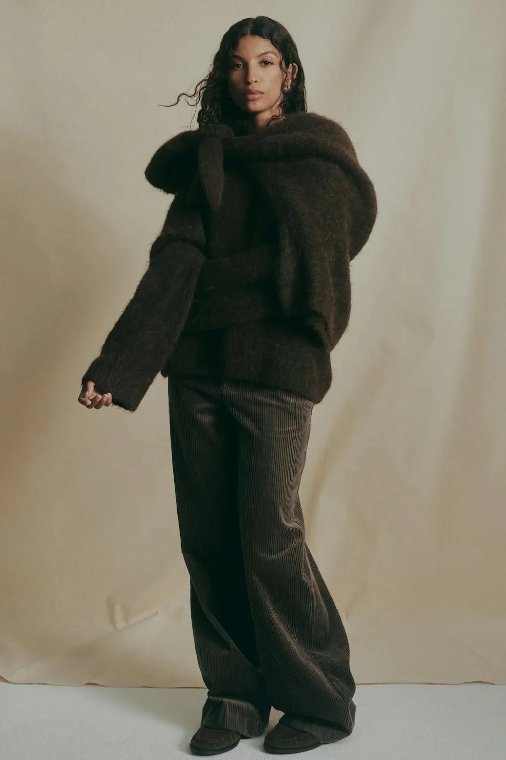 Gina Tricot Apaca bend knitted weater Brun Online