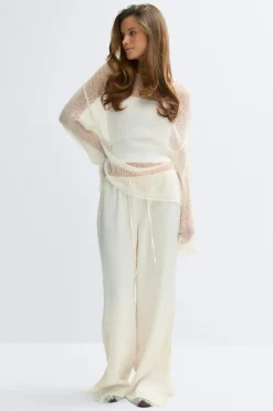 Gina Tricot Apaca bend knitted weater Hvit Online