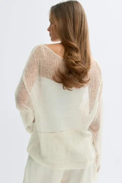 Gina Tricot Apaca bend knitted weater Hvit Online