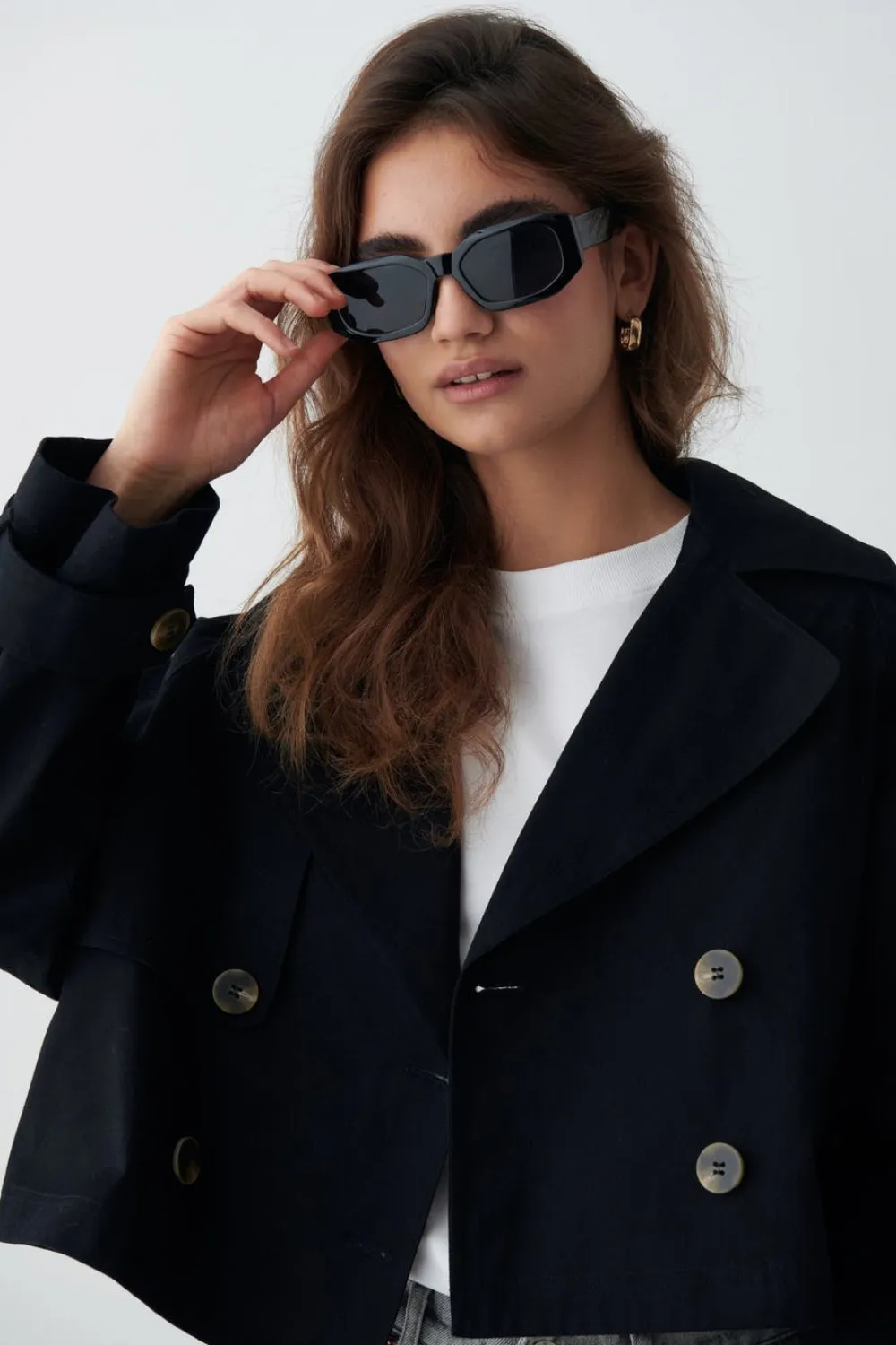 Gina Tricot angular sunglasses Svart Sale