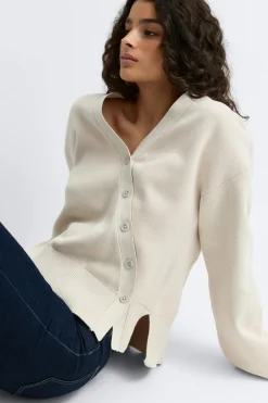 Gina Tricot Ayetric knitted cardigan Beige Clearance