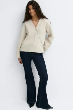 Gina Tricot Ayetric knitted cardigan Beige Clearance