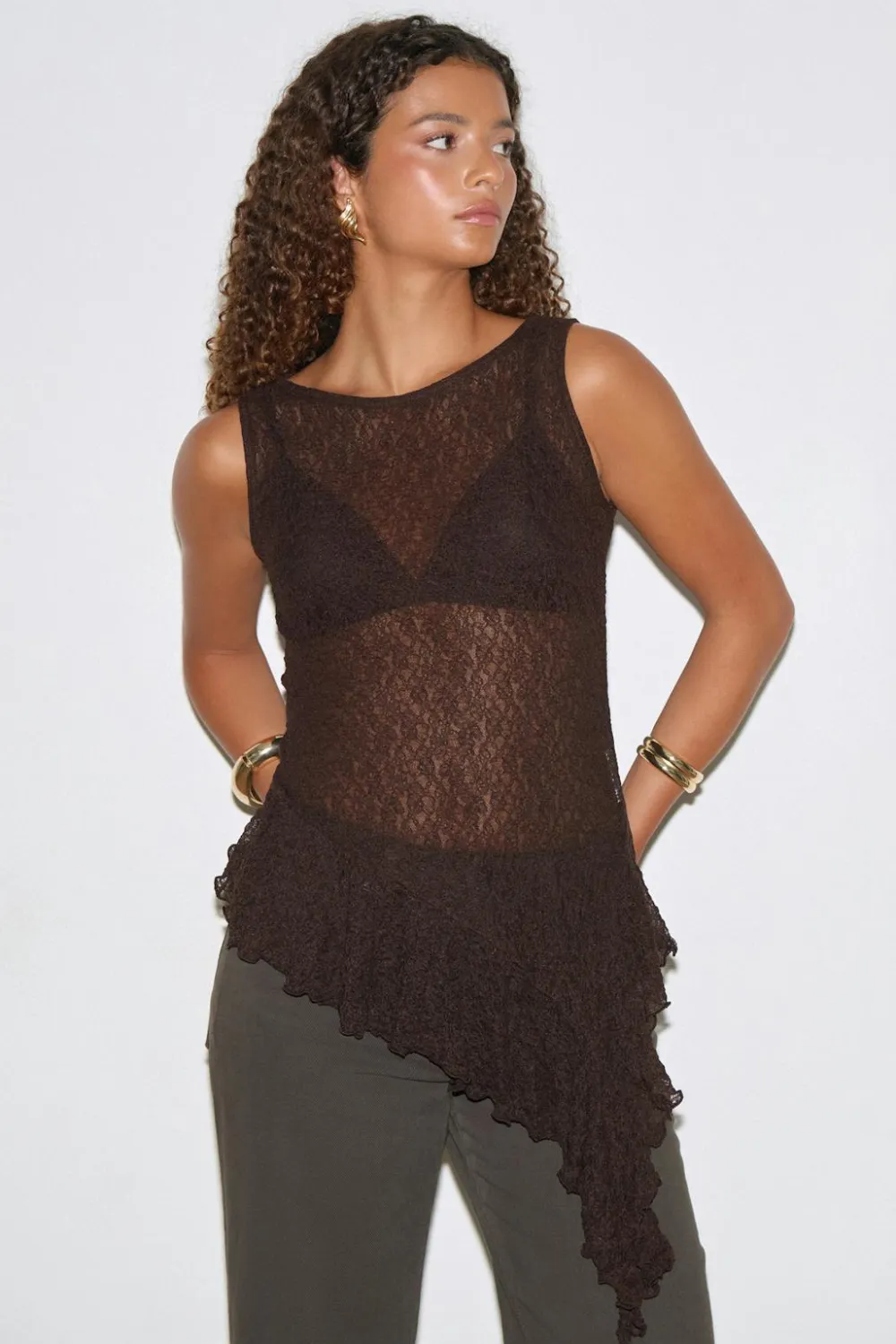 Gina Tricot Ayetric ace top Brun Clearance