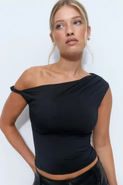 Gina Tricot Ayetric icro top Svart Discount