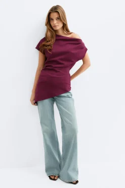 Gina Tricot Ayetric peated top Lilla Online