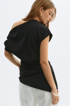 Gina Tricot Ayetric peated top Svart New