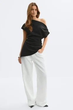 Gina Tricot Ayetric peated top Svart New