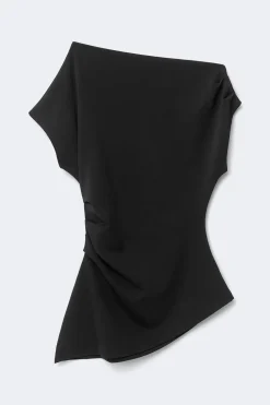 Gina Tricot Ayetric peated top Svart New