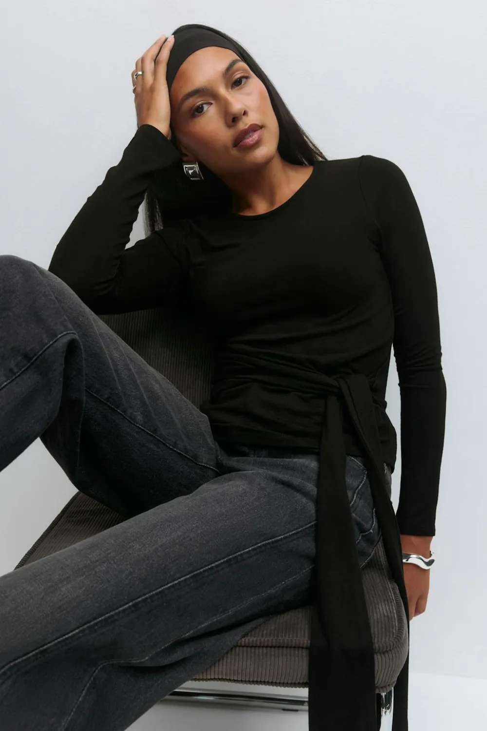 Gina Tricot Ayetric tie top Svart Sale