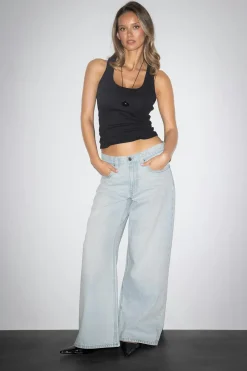 Gina Tricot Baggy babe jeans Blå Clearance