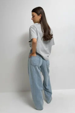 Gina Tricot Baggy-crush jeans Blå Outlet