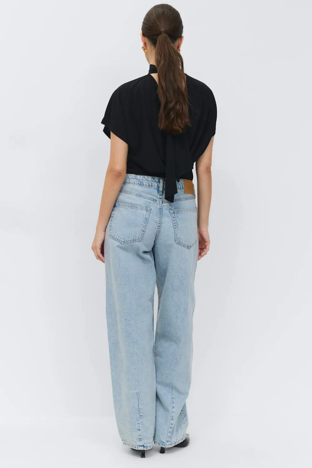Gina Tricot Baggy-crush jeans Blå Outlet
