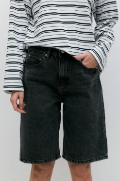 Gina Tricot Baggy denim shorts Svart Discount