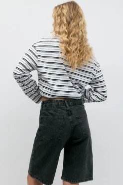 Gina Tricot Baggy denim shorts Svart Discount