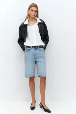 Gina Tricot Baggy denim shorts Blå