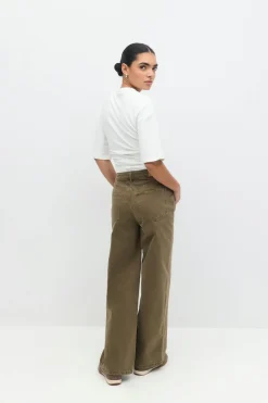 Gina Tricot Baggy wide jeans Grønn Sale