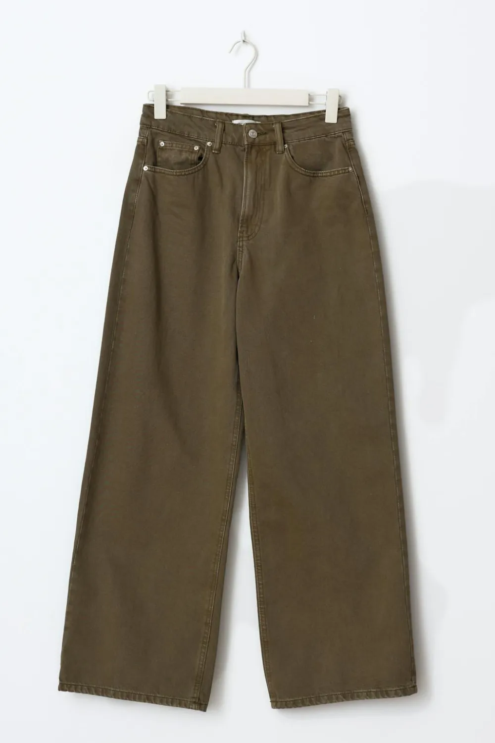 Gina Tricot Baggy wide jeans Grønn Sale
