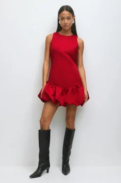 Gina Tricot Balloon mini dress Rød Discount