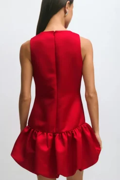Gina Tricot Balloon mini dress Rød Discount