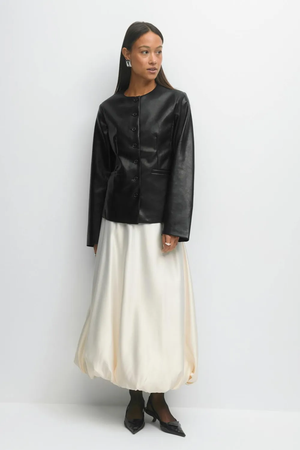 Gina Tricot Balloon skirt Hvit Outlet