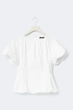 Gina Tricot Balloon sleeve blouse Hvit Outlet