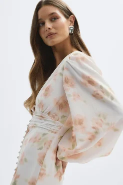 Gina Tricot Balloon sleeve dress Hvit Clearance