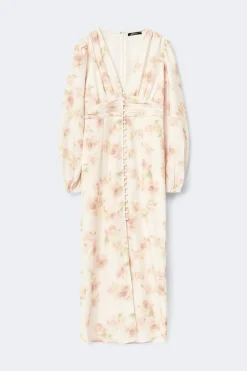 Gina Tricot Balloon sleeve dress Hvit Clearance