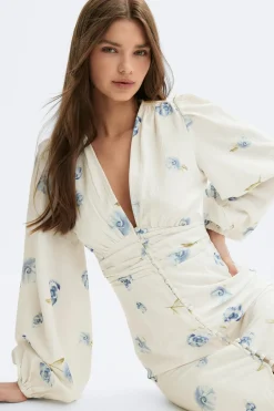 Gina Tricot Balloon sleeve dress Blå Outlet