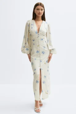 Gina Tricot Balloon sleeve dress Blå Outlet