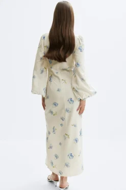 Gina Tricot Balloon sleeve dress Blå Outlet