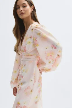 Gina Tricot Balloon sleeve dress Rosa Clearance