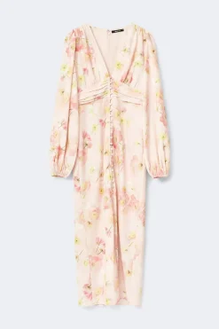 Gina Tricot Balloon sleeve dress Rosa Clearance