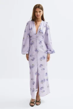 Gina Tricot Balloon sleeve dress Lilla