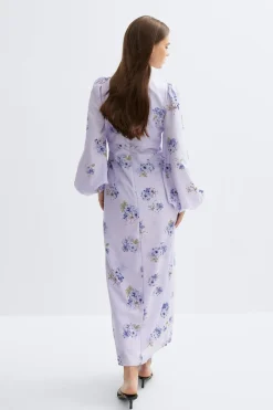 Gina Tricot Balloon sleeve dress Lilla