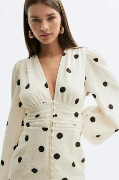 Gina Tricot Balloon sleeve dress Hvit Hot
