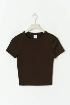 Gina Tricot Baic tight top Brun Clearance
