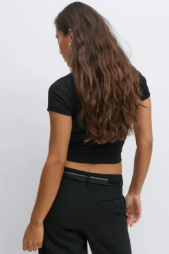Gina Tricot Baic tight top Svart Online