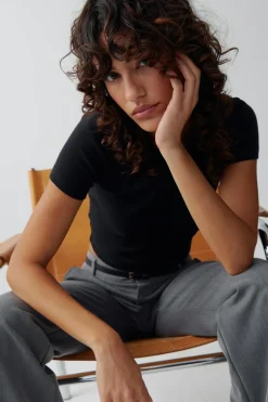 Gina Tricot Baic tight top Svart Sale