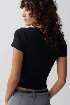 Gina Tricot Baic tight top Svart Sale