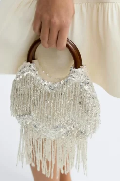 Gina Tricot Beaded bag Grå Outlet
