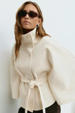 Gina Tricot Belt cape jacket Hvit Online