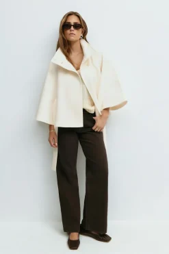 Gina Tricot Belt cape jacket Hvit Online