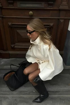Gina Tricot Belt cape jacket Hvit Online