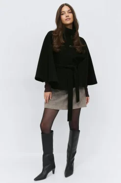 Gina Tricot Belt cape jacket Svart Discount
