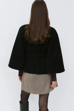 Gina Tricot Belt cape jacket Svart Discount