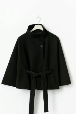 Gina Tricot Belt cape jacket Svart Discount