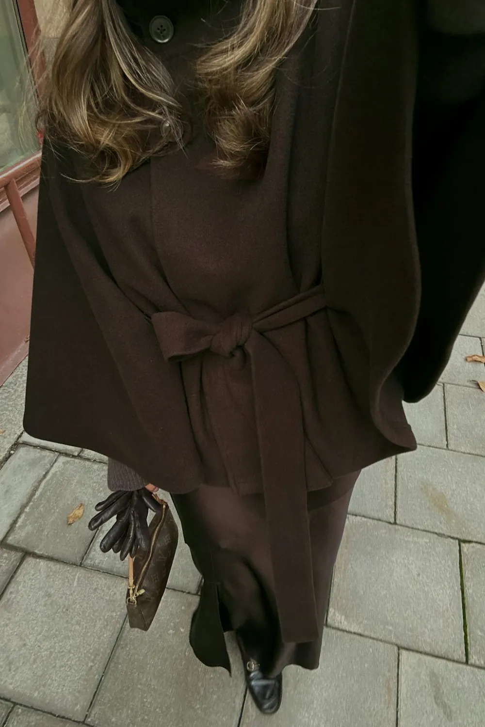 Gina Tricot Belt cape jacket Brun Outlet