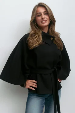 Gina Tricot 14+ belted cape Svart Online